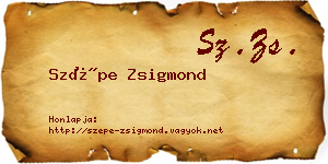 Szépe Zsigmond névjegykártya
