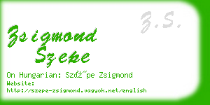 zsigmond szepe business card